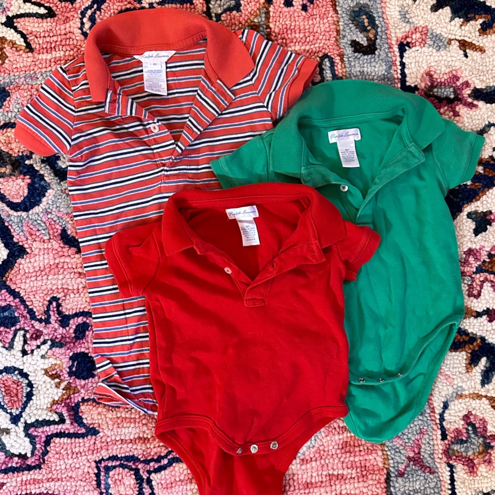 Ralph Lauren Red, Green, and Striped Polo Collection